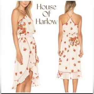 House of Harlow 1960 Revolve Floral Halter Midi Dress Sz S EUC